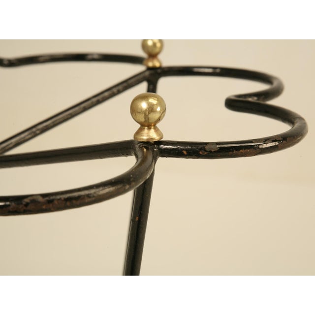 Metal Jacques Adnet Leather Wrapped Umbrella Stand Completely Original and Very Nice For Sale - Image 7 of 10