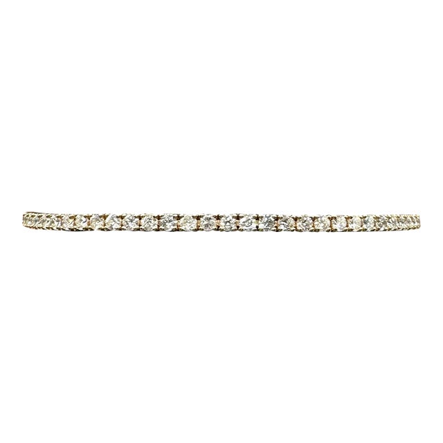 Natural Diamond Tennis Bracelet in 14kt Yellow Gold – 3.1ctw, 7in, New For Sale