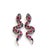 Bochic “Orient” Vintage Ruby & Sapphire Serpent Earrings Set 18K Gold & Silver For Sale - Image 11 of 15