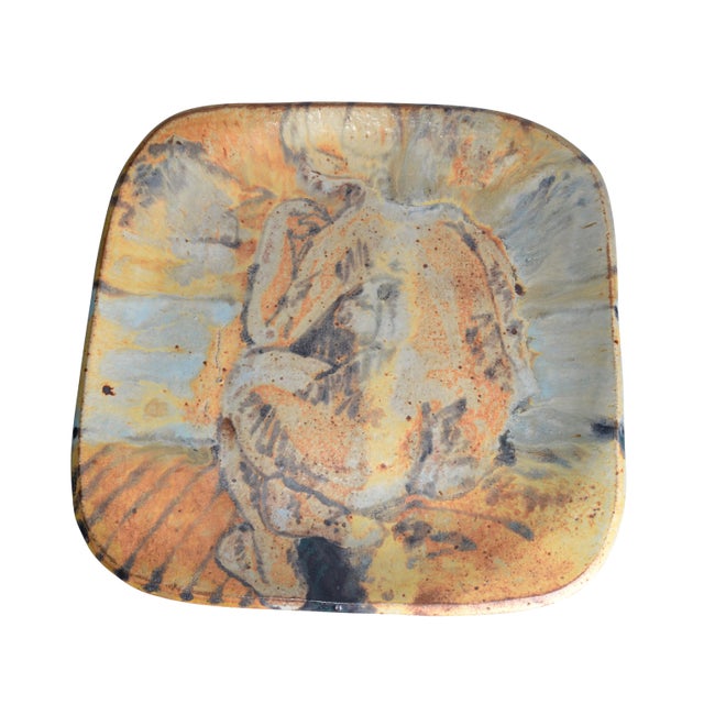 Grès Porcelain Stoneware Plate For Sale