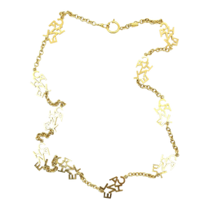 1980s Chanel Rare Vintage Gold Plated CC Letter Long Necklace as Seen on Miley Cyrus