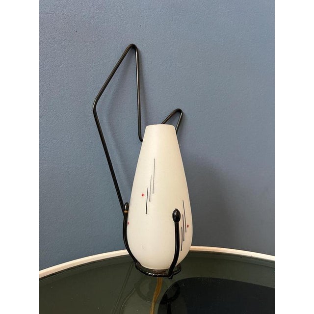 Mid-Century Opaline Glass Sconce Wall Lamp with Black Frame from Philips For Sale - Image 5 of 11