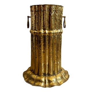 Vintage Hollywood Regency Italian Brass Umbrella Stand, 1950s For Sale