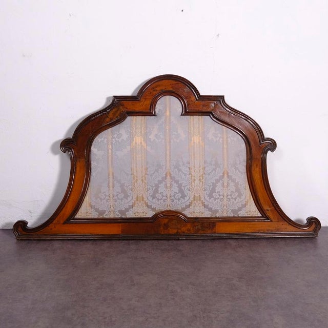 Wood Antique Padded Wooden Double Bed Headboard, 1890s For Sale - Image 7 of 18