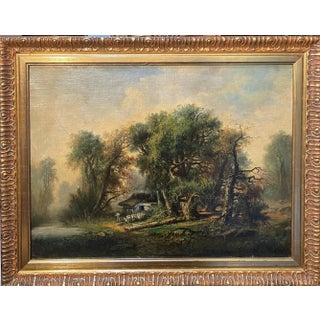 Alfred Williams, Woodland Landscape, 19th Century, Oil on Canvas, Framed For Sale