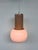 Vintage 1960s/70s Space Age-style pendant lamp featuring a spherical diffuser in milky white opal glass and a distinctive...