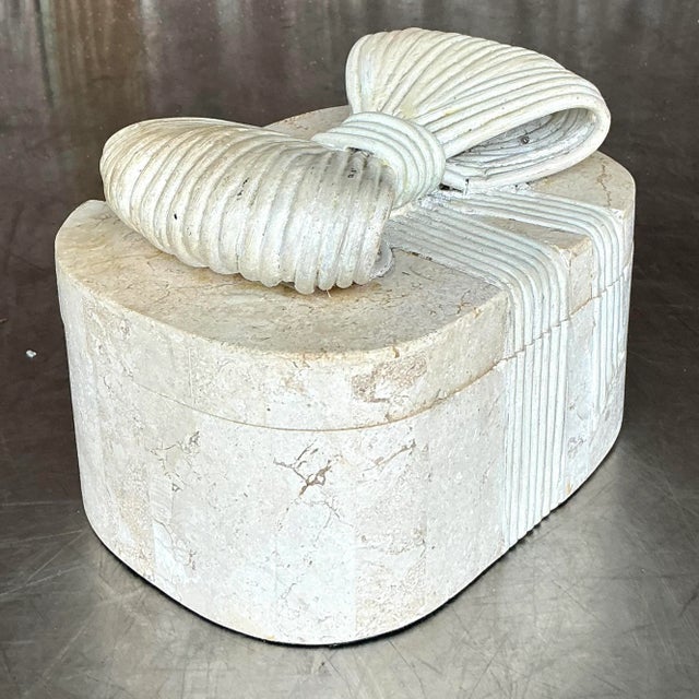 Elevate your décor with this vintage Boho tessellated stone and reed box. Handcrafted with a mosaic of natural stone and...