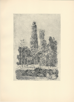 Giorgio Morandi, Poplars, 1930-1957, Lithograph