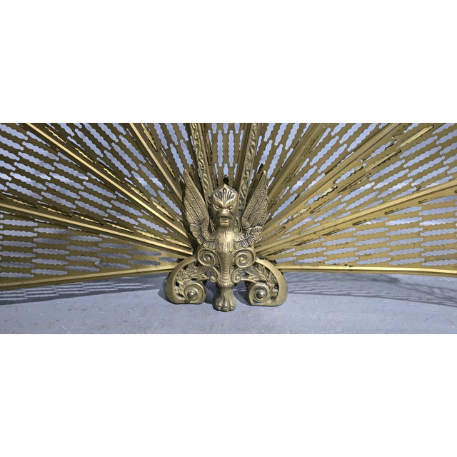 Brass Peacock Fire Screen, 1920 For Sale - Image 3 of 9