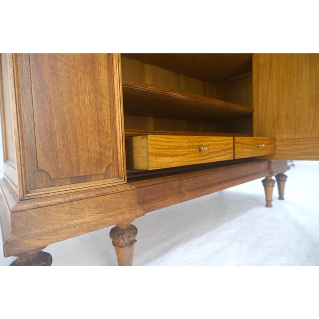 Mint Fine French Carved Burl Satin Wood Beveled Mirror Door Armoire Wardrobe For Sale - Image 14 of 15