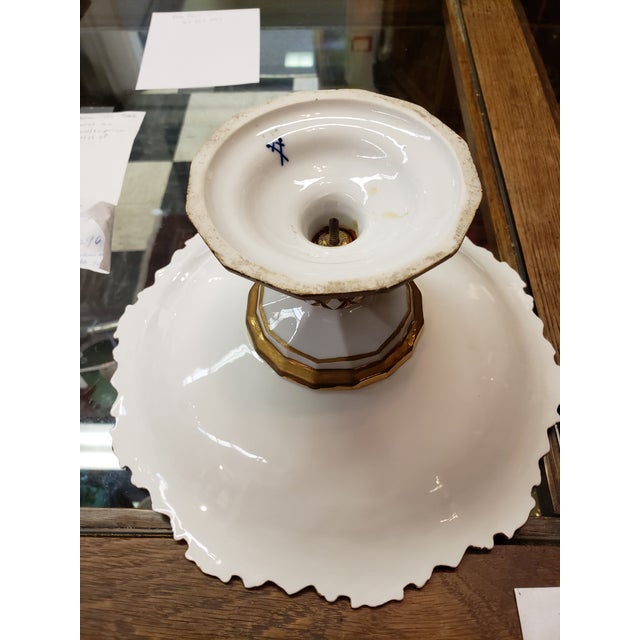 Meissen White & Gold Compote With Stand Chairish