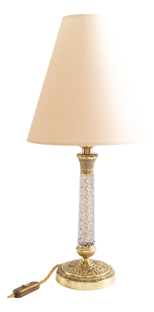 Historistic Cut Glass Stem Table Lamp, 1890s