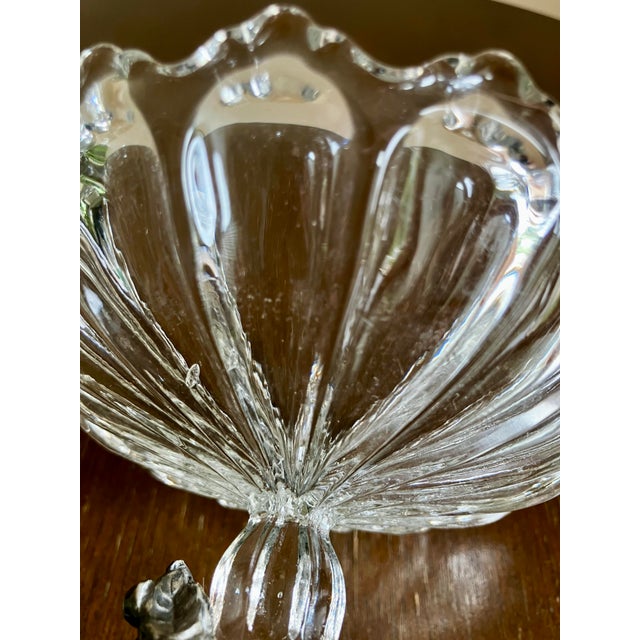 Antique Art Nouveau Figural Floral Spelter and Scalloped Glass Centerpiece Tazza For Sale - Image 14 of 17