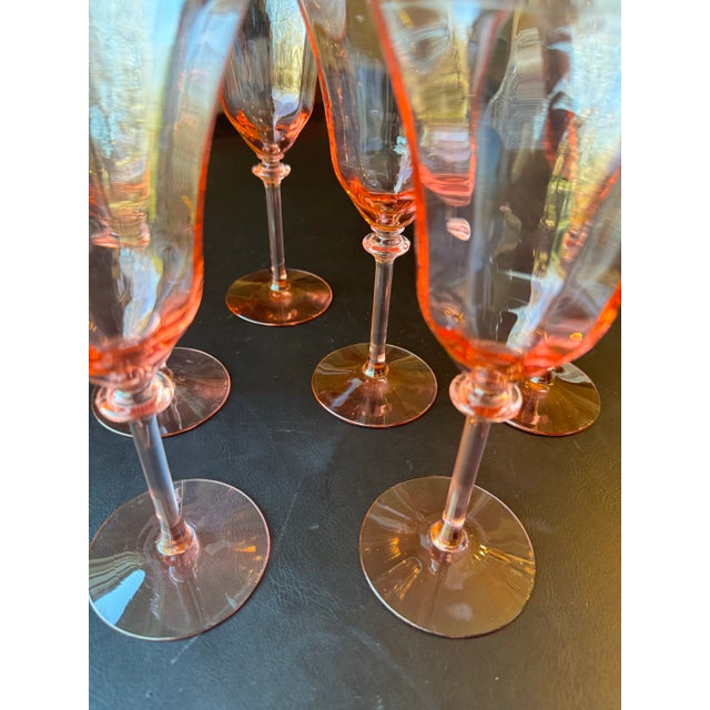Beautiful drinking goblets that we can date back to at least the 1940’s but possibly later. Stunning rose pink clear glass...