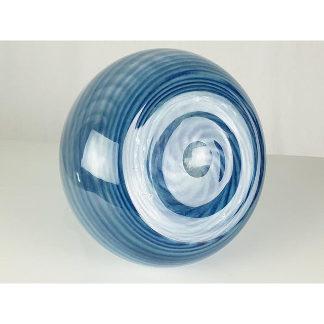 Blue & Clear Murano Glass Vase from Barovier & Toso, 1960s For Sale - Image 7 of 9