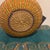 Contemporary African Artisanal Handwoven Wicker & Leather Storage Market Basket For Sale - Image 9 of 10
