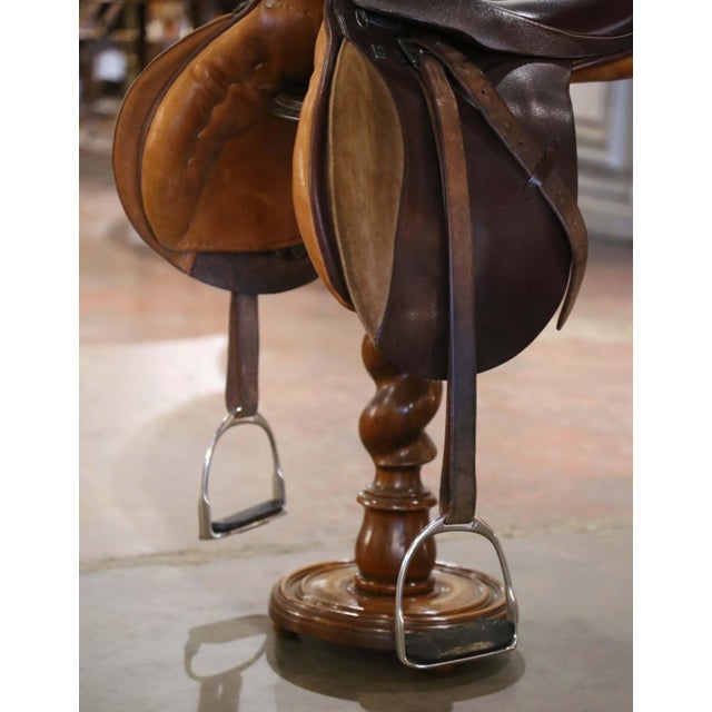 Vintage Stubben Siegfried Swiss Brown Leather Horse Saddle For Sale - Image 4 of 11