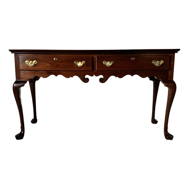 Vintage Solid Cherrywood Statton Trutype Americana Console Table For Sale