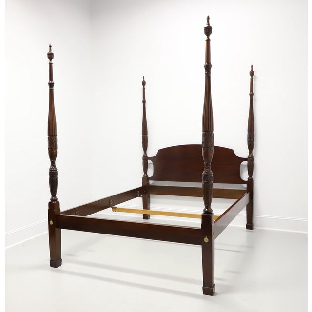 Councill Craftsmen Mahogany Traditional Queen Size Rice Carved Four Poster Bed For Sale - Image 10 of 10