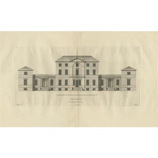 Architectural Elevation of Sandon Hall, 1770, Paper For Sale