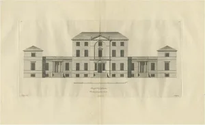 Architectural Elevation of Sandon Hall, 1770, Paper