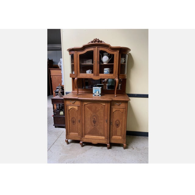 Antique Art Nouveau Parquet Marquetry Buffet, 1920s For Sale - Image 6 of 9