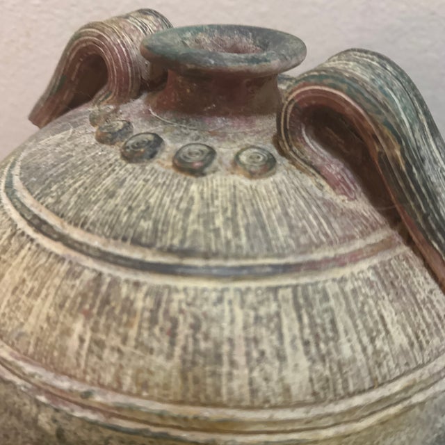 Ceramic Vintage Rustic Hand-Finished Pottery Jar For Sale - Image 7 of 8