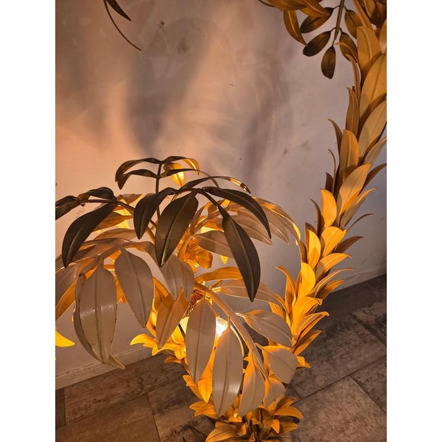 Metal Large Floor Palm Light by Hans Kögl, 1975 For Sale - Image 7 of 12
