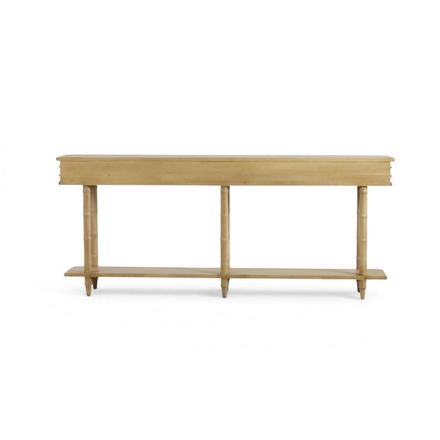 Wood Hollywood Regency Faux Bamboo Console For Sale - Image 7 of 10