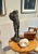 Abstract study of a male figure in a walking stance by artist Serge Monsau (French, 1930-2019). This sculpture has a...