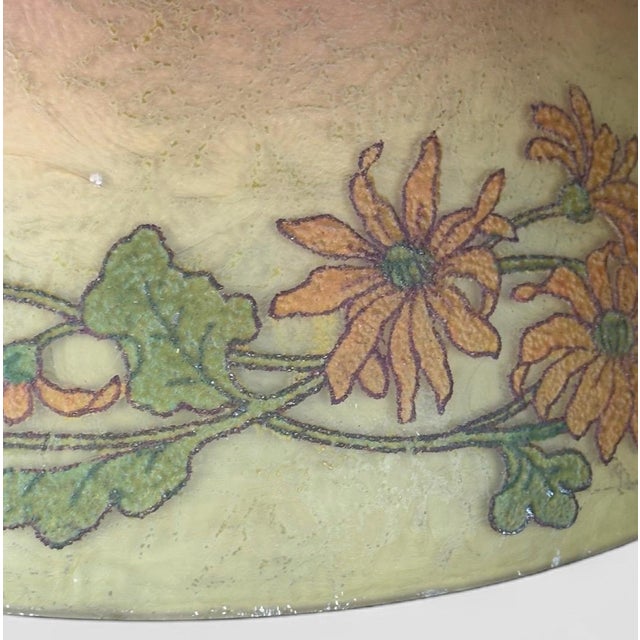 Antique Handel Reverse Painted Glass Floral Boudoir Table Lamp For Sale In Portland, ME - Image 6 of 15