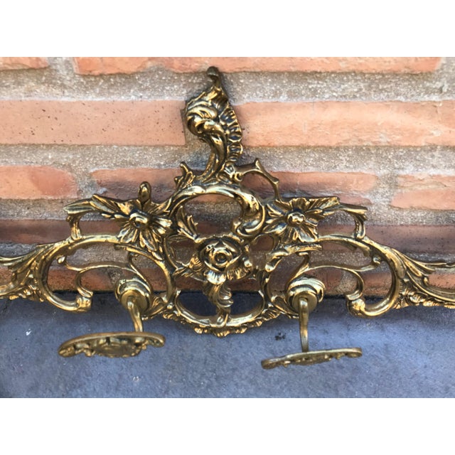Baroque 20th Century French Bronze Wall-Mounted Coat Rack For Sale - Image 3 of 18
