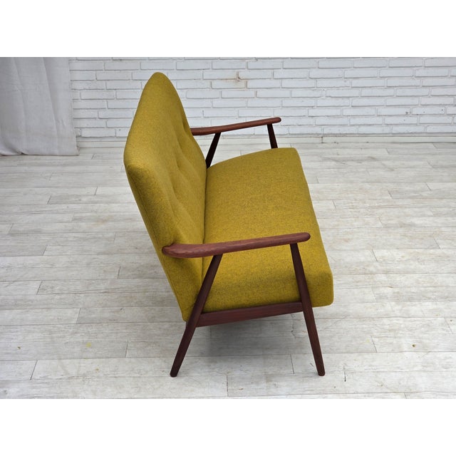 Wood Vintage Danish Two-Seater Sofa in Furniture Wool and Teak Wood, 1960s For Sale - Image 7 of 18