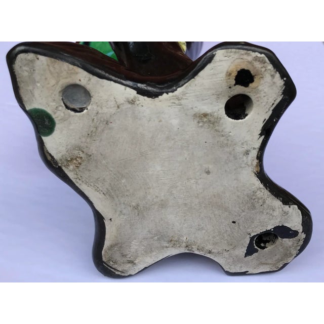 Vintage Glazed Ceramic Parrot Figurine For Sale - Image 9 of 10