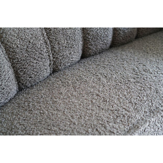 Wood Scandinavian Cabinetmaker Loveseat in Charcoal Bouclé, Sweden, C. 1940s For Sale - Image 7 of 9