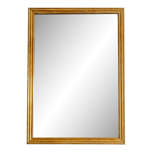 19th C French Brass Bistro Mirror For Sale