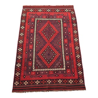 Vintage Afghan Ghelmori Flat Weave Kilim Rug For Sale