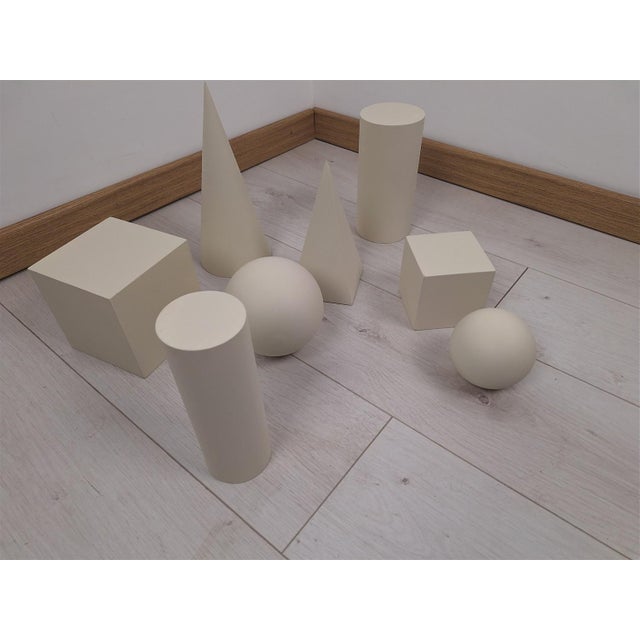 Molteni Wooden Geometric-Shape Ornaments in Ivory Lacquer from Molteni, 1990s, Set of 8 For Sale - Image 4 of 16
