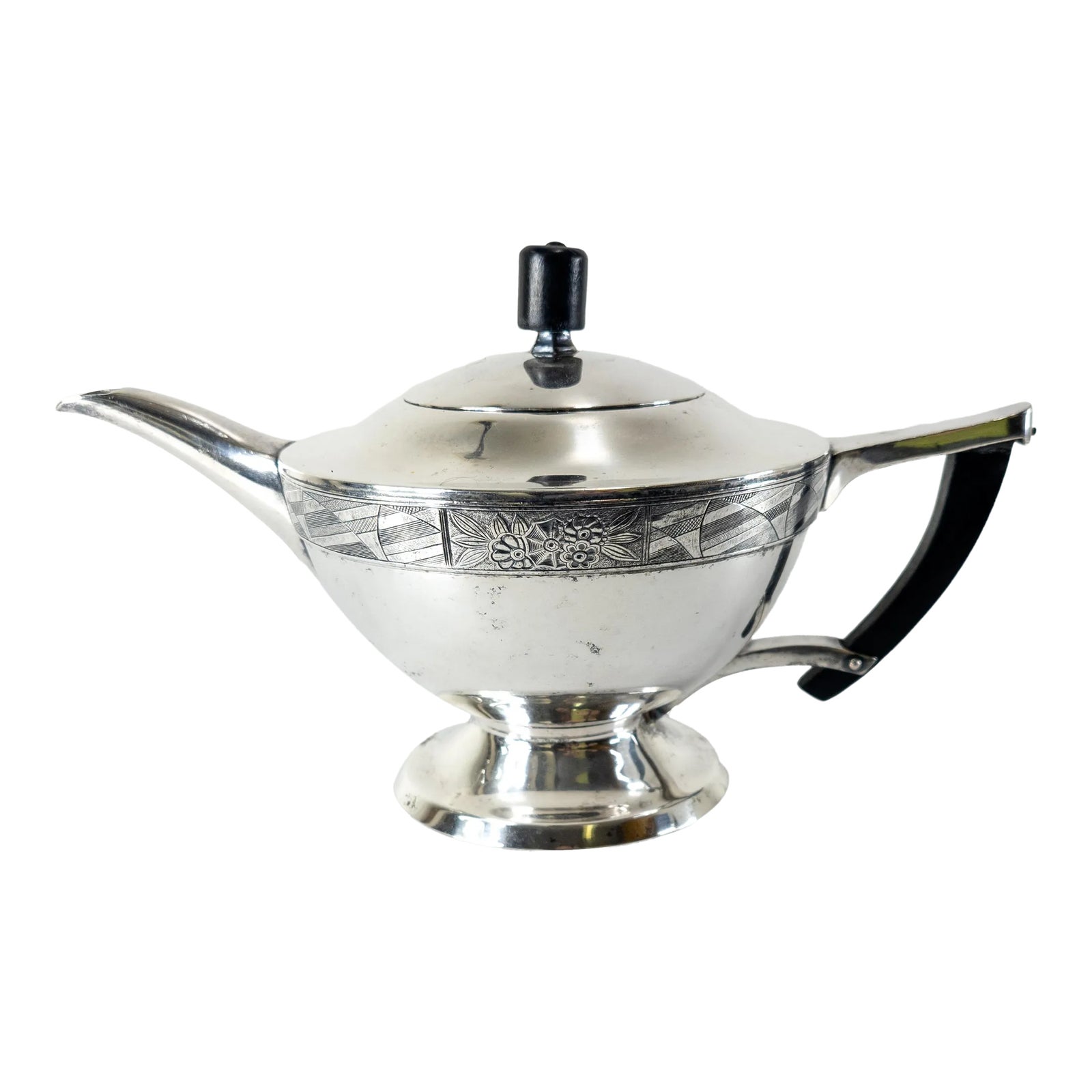 1920's Art Deco Silverplate Teapot by Albert Frederic Saunders for