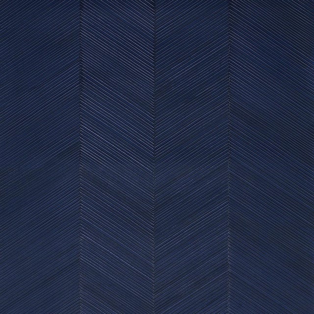 SAMPLE - Schumacher Chevron Texture Wallpaper In Midnight Blue For Sale