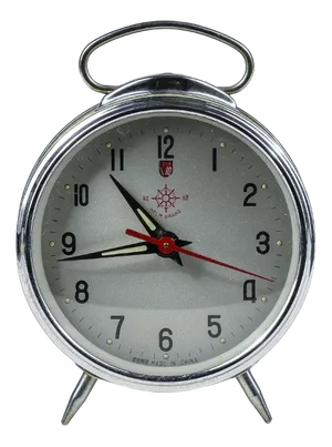 Italian Glazed Metal Alarm Clock from Helm, 1960s