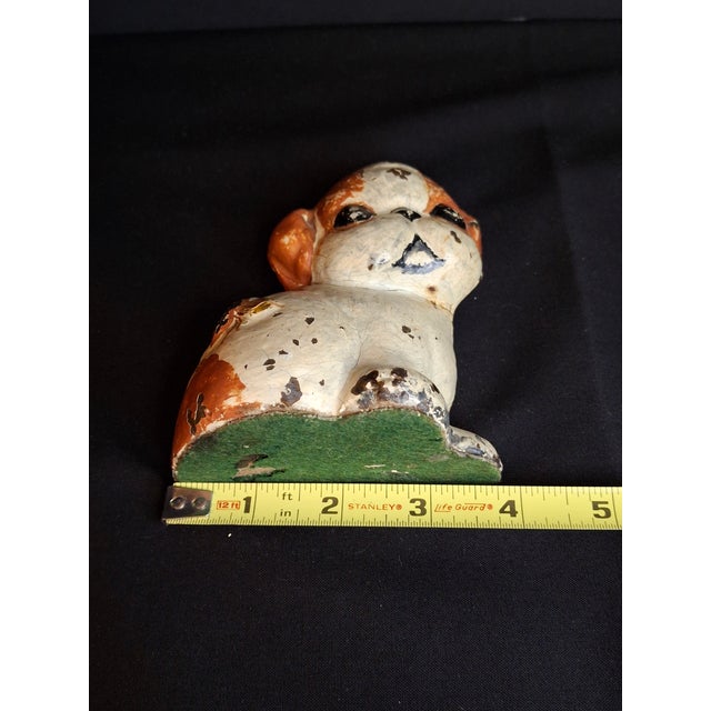 Scarce Antique Hubley Cast Iron Puppo Doorstop Brown Color Variant Grace Drayton 1920s #75 For Sale - Image 15 of 17