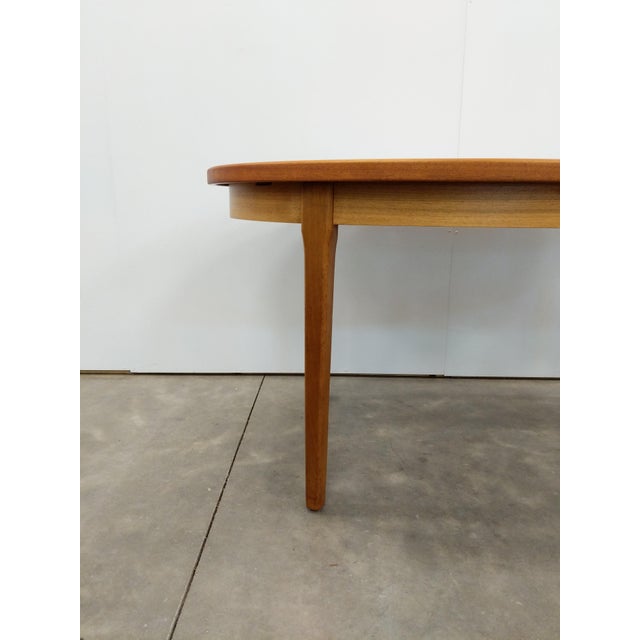 Brown Vintage Mid Century Modern Teak Extendable Dining Table For Sale - Image 8 of 10
