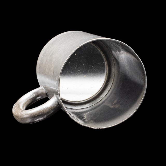 Metal Antique Tavern Pint Tankard, English, Pewter Drinking Jug, Glass Base, Victorian For Sale - Image 7 of 12