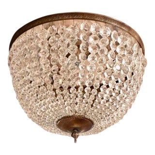 Crystal Ceiling Light in Empire Style, 1920 For Sale