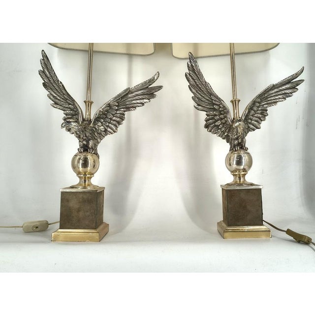 Nikkel Eagle Table Lamps by Loevsky and Loevsky, 1970s, Set of 2 For Sale - Image 13 of 18