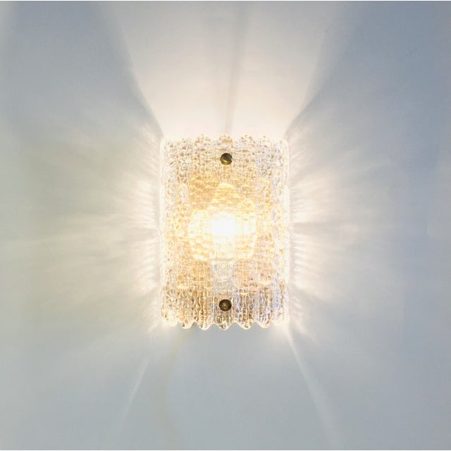 Mid-Century Scandinavian Glass & Brass Wall Light/Sconce by Carl Fagerlund for Orrefors, Sweden, 1960s For Sale - Image 6 of 10