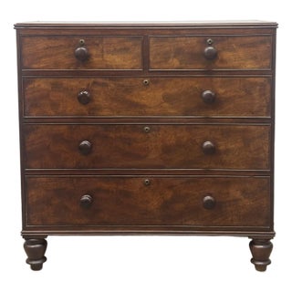 19th Century English Mahogany Chest of Drawers For Sale