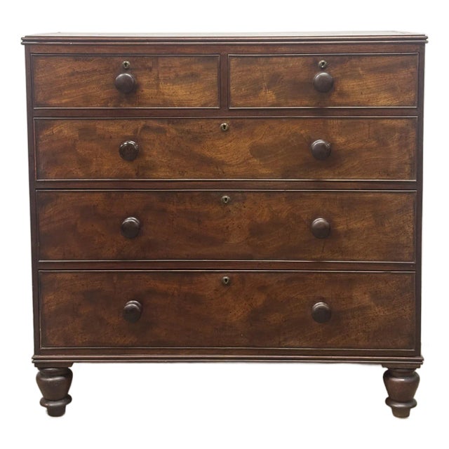 19th Century English Mahogany Chest of Drawers For Sale