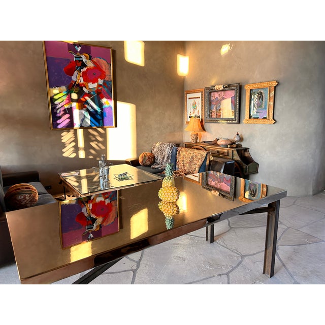 Brutalist Industrial Modern Dining Table, Solid Steel, Chrome Plated. For Sale - Image 12 of 18